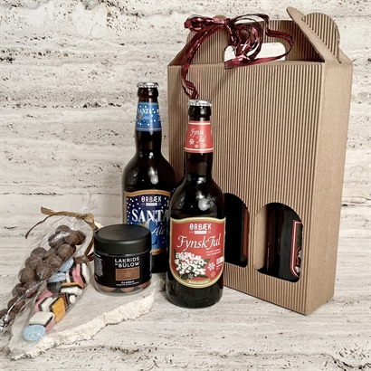 Ölgåva Lakrits. 2 ekologiska DK specialöl, Bulöw lakrits och Lakritskonfekt.